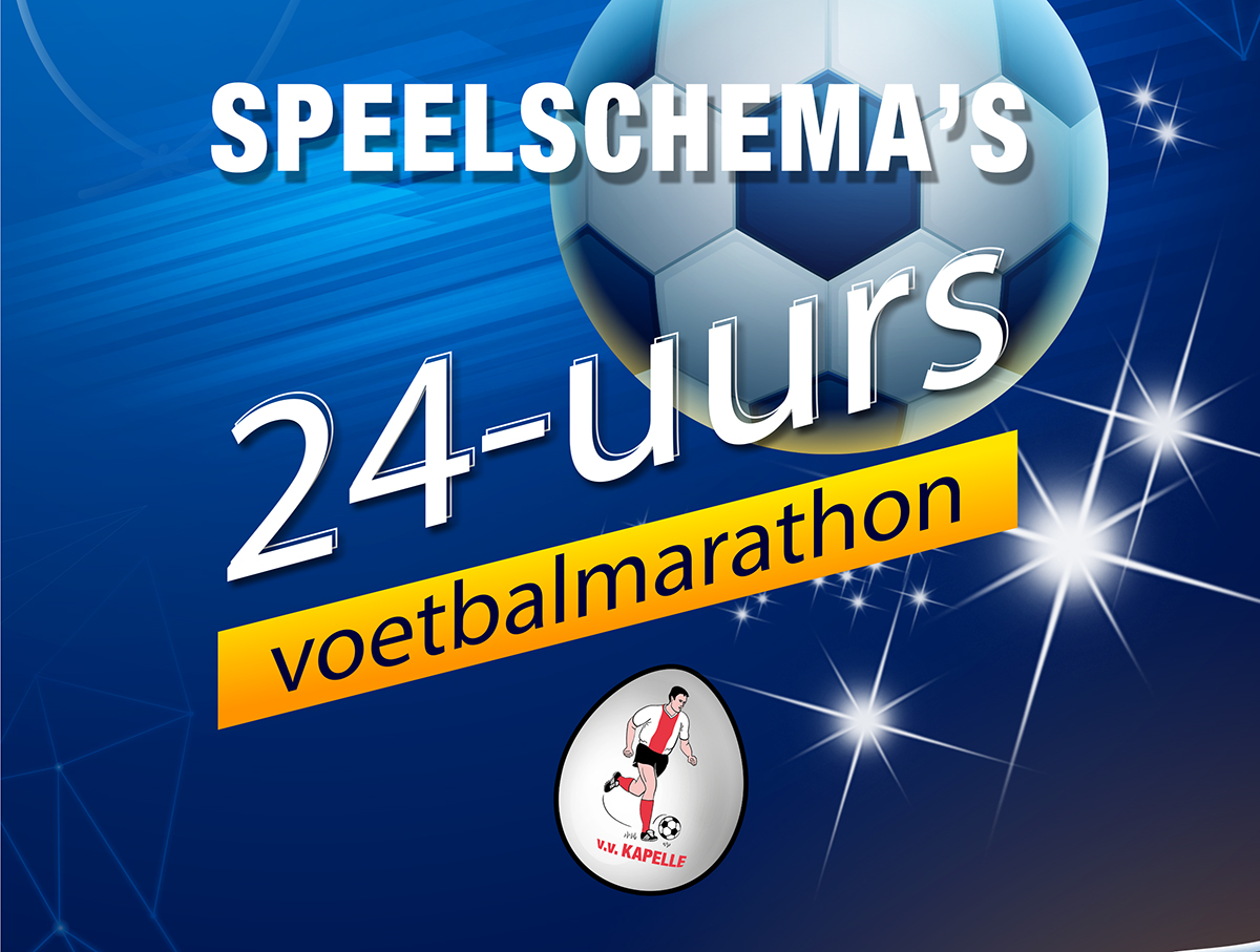 Speelschema's 24-uurs voetbalmarathon